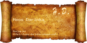 Hess Darinka névjegykártya